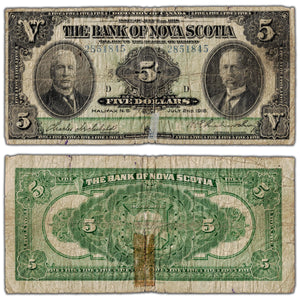 $5 1918 Bank of Nova Scotia Canada Chartered Note #550-30-02 - Filler (taped/tears)