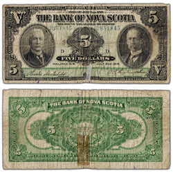 Bank of Nova Scotia 1918 $5 Canada Chartered Note #550-30-02 - Filler (taped/tears)