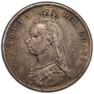 SOLD Great Britain 1887 1/2 Half Crown Silver Coin  KM #764 - Damaged