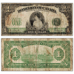 SOLD $1 1917 Dominion of Canada Note Saunders Seal Series E DC-23c - Filler
