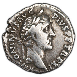 SOLD Ancient Rome AD 144-148 Antoninus Pius Denarius Silver Coin RIC #167