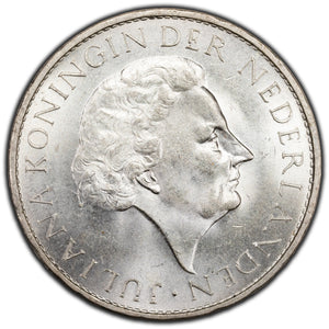 SOLD Suriname 1962 1 One Gulden Silver Coin KM #15