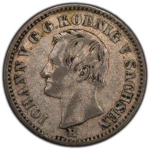 Germany Saxony 1869 2 Neugroschen Silver Coin KM #1222