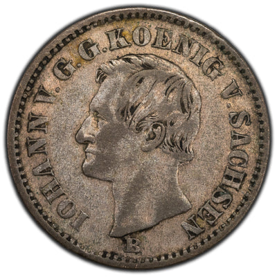 Germany Saxony 1869 2 Neugroschen Silver Coin KM #1222
