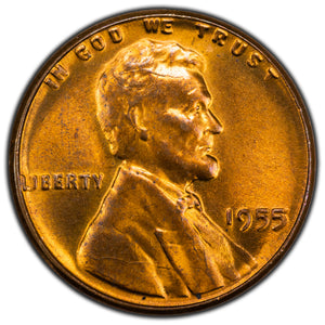 SOLD United States 1955 1 One Lincoln Wheat Cent Coin - Choice BU - Light Doubling