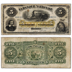 La Banque Nationale 1897 $5 Canada Chartered Note #510-20-04 - Fine