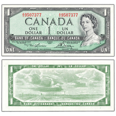 SOLD $1 1954 Bank of Canada Note Lawson-Bouey A/I Prefix BC-37d - Choice UNC
