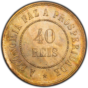 SOLD Brazil 1901 40 Reis Silver Coin KM #491