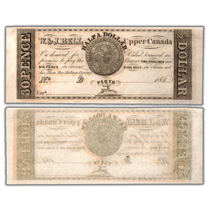 W. & J. Bell 1839 $1/2 30 Pence Remainder Note - UNC