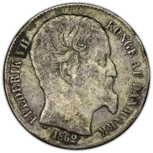 SOLD Danish West Indies 1862 20 Cents KM #67