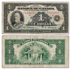 $1 1935 Banque du Canada Note French Text BC-2 - VG/F