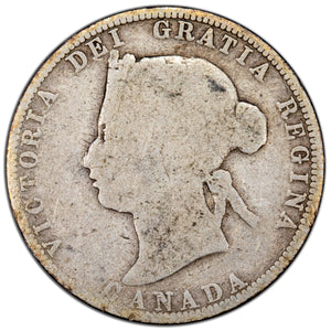 SOLD Canada 1870 25 Cents Quarter Silver Coin - G-4
