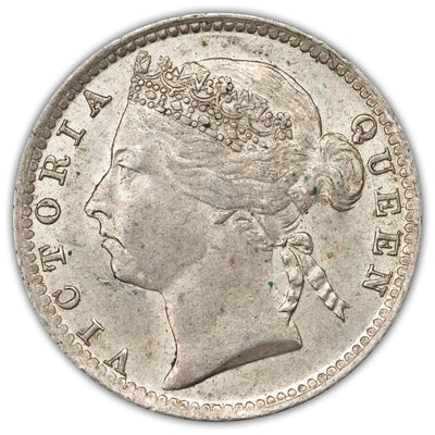 Straits Settlements 1896 10 Cents Silver Coin KM #11