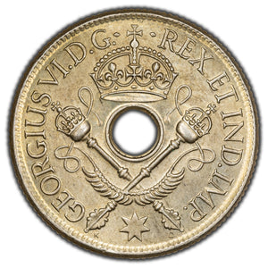 SOLD New Guinea 1938 One Shilling Silver Coin KM #8