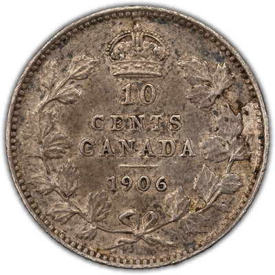 Canada 1906 10 Cents Dime Silver Coin - VF-30
