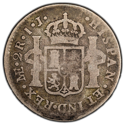 Peru 1790 2 Reales Silver Coin KM #85