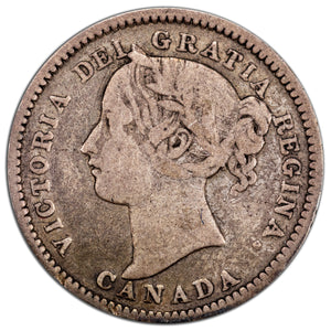 SOLD Canada 1899 Large 9's 10 Cents Dime Silver Coin - Small Bend