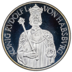 SOLD Austria 1991 100 Schilling Silver Proof Coin KM #3001 - King Rudolf I Von Habsburg