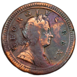 Great Britain 1724 1/2 Half Penny Coin KM #557- Cleaned
