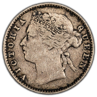 Straits Settlements 1881 10 Cents Silver Coin KM #11