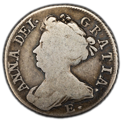 SOLD Great Britain Queen Anne 1708 E* Shilling Silver Coin KM #517 SP #3609