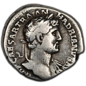 SOLD Ancient Rome Hadrian AD 124 Denarius Silver Coin RIC #110 RSC #1162c