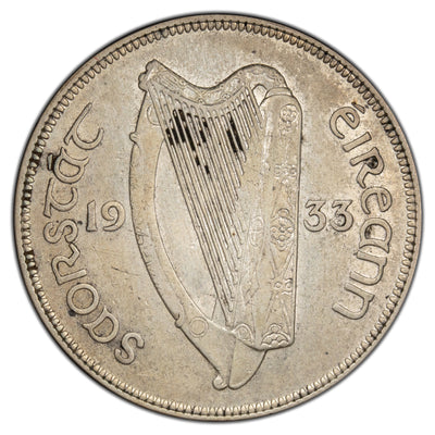 Ireland 1933 Half Crown Silver Coin KM #8