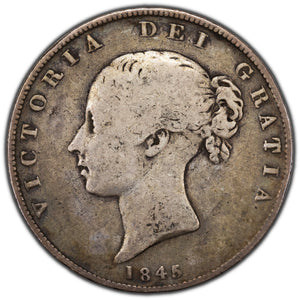 SOLD Great Britain 1845 1/2 Half Crown Silver Coin KM #740