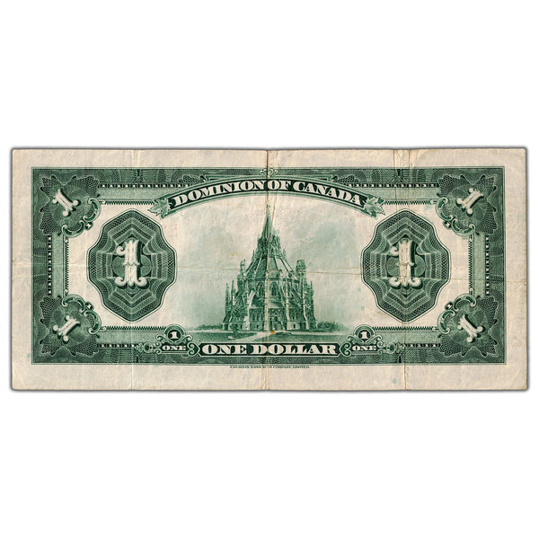 SOLD $1 1923 Dominion of Canada Note Black Seal Series E DC-25o - VF ...