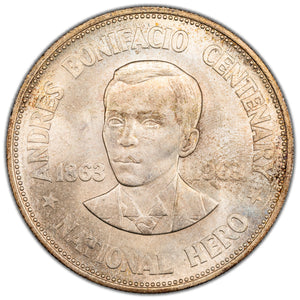 SOLD Philippines 1963 Peso Silver Coin KM #193