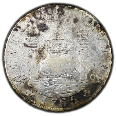 SOLD Mexico 1765 8 Reales Silver Coin KM #105 - Cleaned