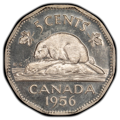 Canada 1956 5 Cents Coin - Proof Like