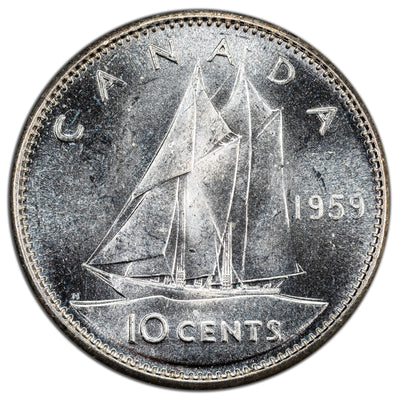 Canada 1959 10 Cents Dime Silver Coin - Proof Like