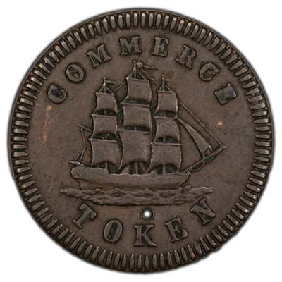 Lower Canada C.1829 Montreal Francis Mullins & Son Commerce Token LC-17A1 (holed)
