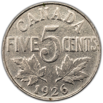 SOLD Canada 1926 Far 6 5 Cents Nickel Coin - Fine
