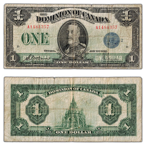 $1 1923 Dominion of Canada Note Blue Seal Series A DC-25h - VG/F