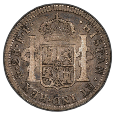 Mexico 1782 FF 2 Reales Silver Coin KM #88