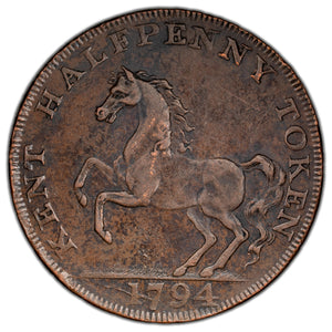 SOLD Great Britain 1794 Kent 1/2d Half Penny Token D & H 29