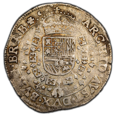 Spanish Netherlands Brabant 1673 Patagon Silver Coin KM #81