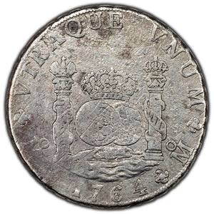 SOLD Mexico 1764 8 Reales Silver Coin KM #105 - Cleaned