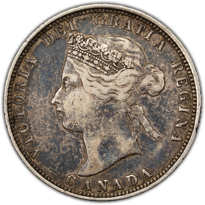 Canada 1881-H 25 Cents Quarter Silver Coin - Very Fine