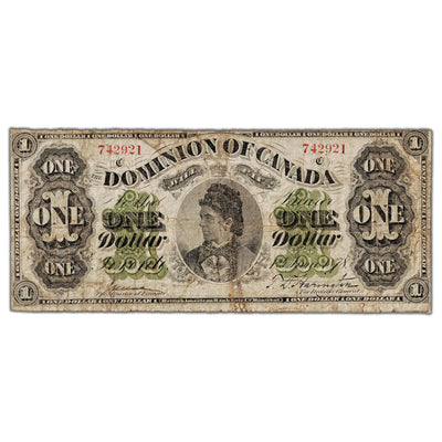 SOLD $1 1878 Dominion of Canada Note Payable at Toronto DC-8f - VG+