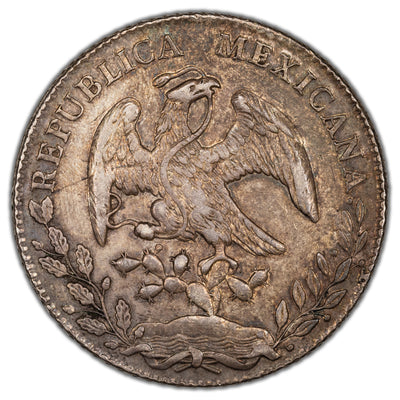 Mexico 1880 Mo MH 8 Reales Silver Coin #377.10