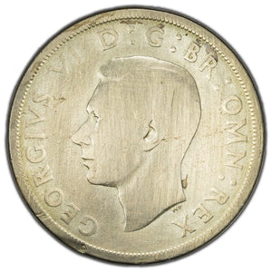 SOLD Great Britain 1937 One Crown Silver Coin KM #857 - Pocket Piece Cleaned