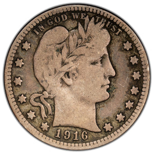 SOLD United States 1916-D 25 Cents Barber Quarter Silver Coin