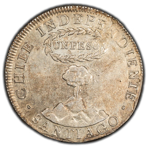 SOLD Chile 1832 Volcanic Peso Silver Coin KM #82 - Scratches/Old Cleaning