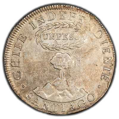 SOLD Chile 1832 Volcanic Peso Silver Coin KM #82 - Scratches/Old Cleaning