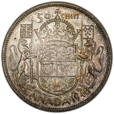 SOLD Canada 1948 50 Cents Half Dollar Silver Coin - EF +