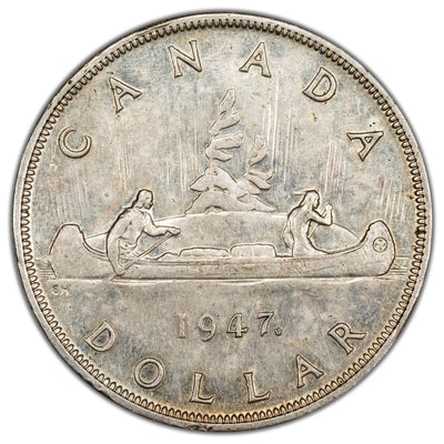 SOLD Canada 1947 Maple Leaf $1 Silver Dollar Coin - EF