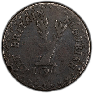 SOLD Great Britain  Edinburgh 1796 1/2 Half Penny Token D & H #2 - Let Britain Flourish